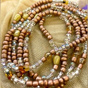 Handmade Waist Beads Pearl and Gold